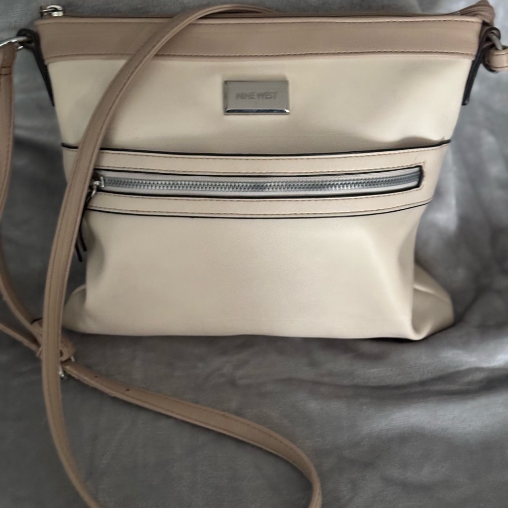 Nine West Cream Minimalist Crossbody Bag
